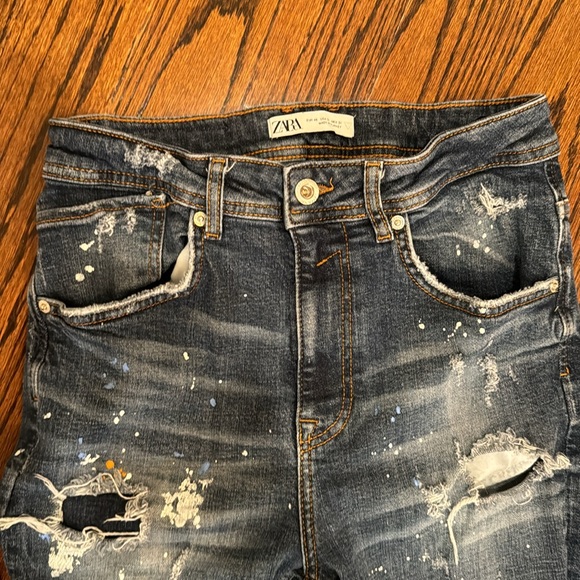 ZARA MENS SKINNY JEANS WITH PAINT SPLATTER SIZE 31 - Picture 5 of 14
